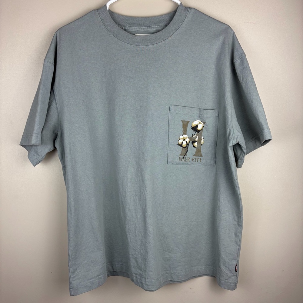 Men's Honor the Gift M Casual Grey Tee with Pocket Design